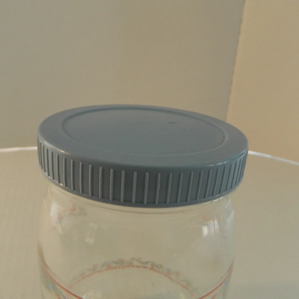 Luminarc Made in France Glass Jar 1 Liter Clear Cottagecore Heart Bow Retro
